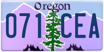 OR license plate 071CEA