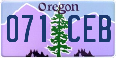 OR license plate 071CEB