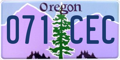 OR license plate 071CEC