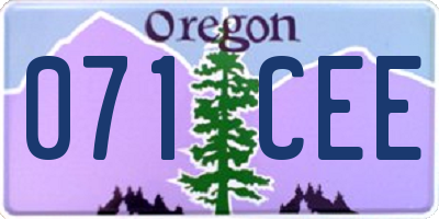 OR license plate 071CEE