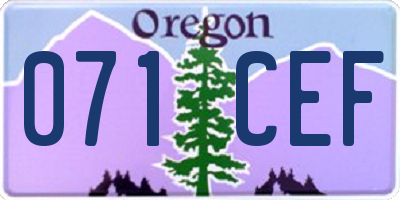 OR license plate 071CEF