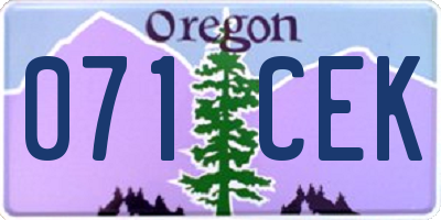 OR license plate 071CEK