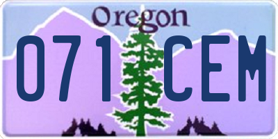 OR license plate 071CEM