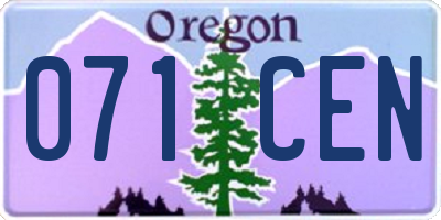 OR license plate 071CEN