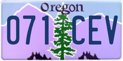 OR license plate 071CEV