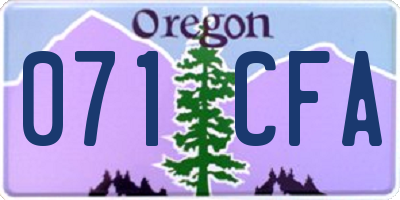 OR license plate 071CFA