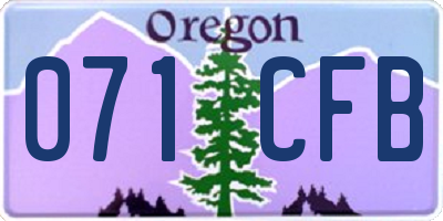 OR license plate 071CFB