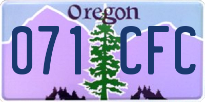 OR license plate 071CFC