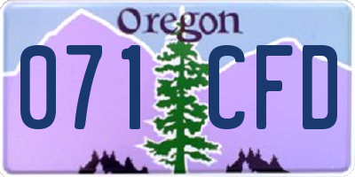 OR license plate 071CFD