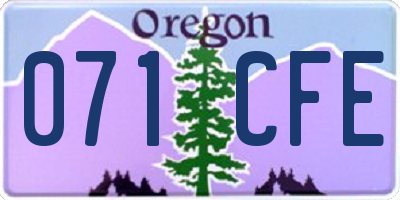 OR license plate 071CFE