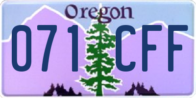 OR license plate 071CFF