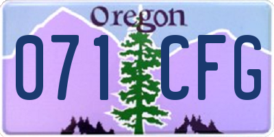 OR license plate 071CFG