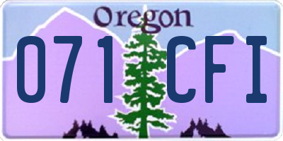 OR license plate 071CFI