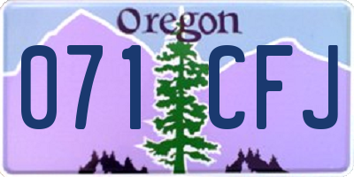 OR license plate 071CFJ
