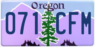OR license plate 071CFM