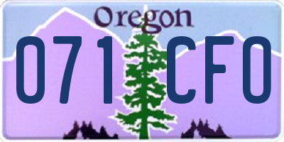 OR license plate 071CFO
