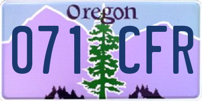 OR license plate 071CFR