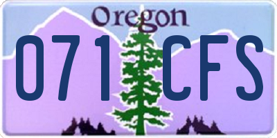 OR license plate 071CFS