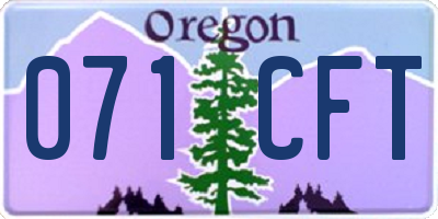 OR license plate 071CFT