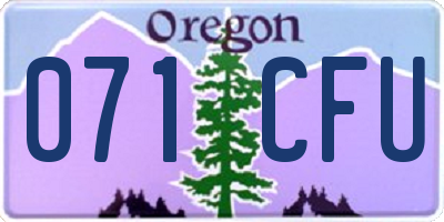 OR license plate 071CFU