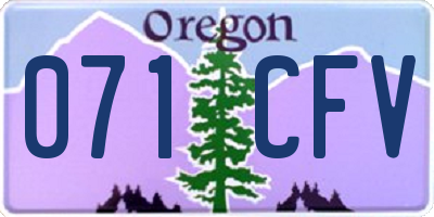 OR license plate 071CFV
