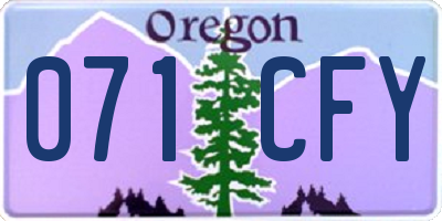 OR license plate 071CFY