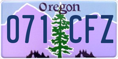 OR license plate 071CFZ