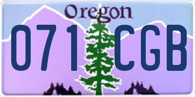 OR license plate 071CGB