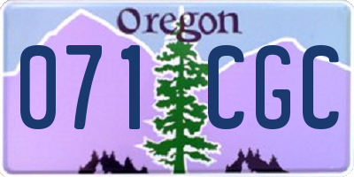 OR license plate 071CGC