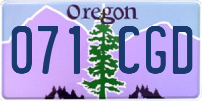 OR license plate 071CGD