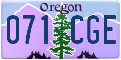 OR license plate 071CGE