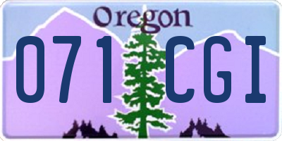 OR license plate 071CGI