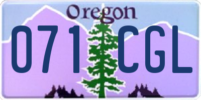 OR license plate 071CGL