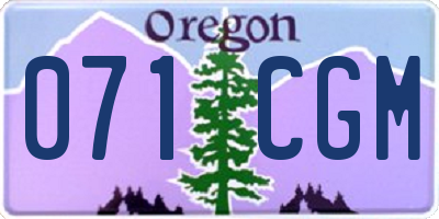 OR license plate 071CGM