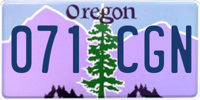 OR license plate 071CGN