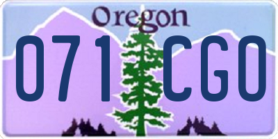 OR license plate 071CGO
