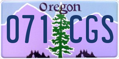 OR license plate 071CGS