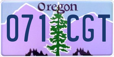 OR license plate 071CGT