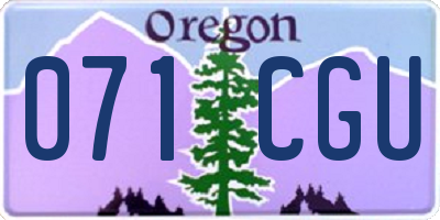 OR license plate 071CGU