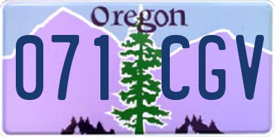 OR license plate 071CGV