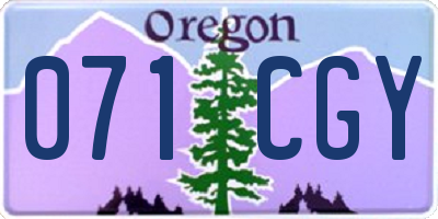 OR license plate 071CGY