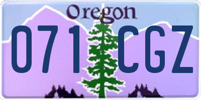 OR license plate 071CGZ