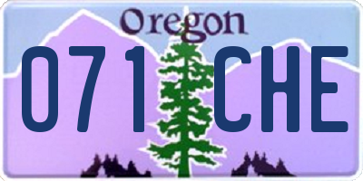 OR license plate 071CHE