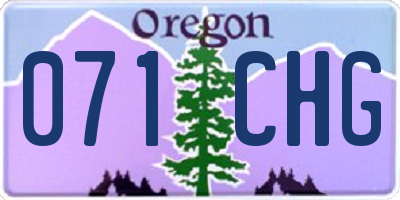 OR license plate 071CHG