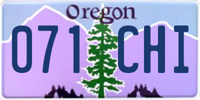 OR license plate 071CHI