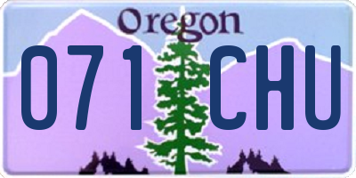 OR license plate 071CHU