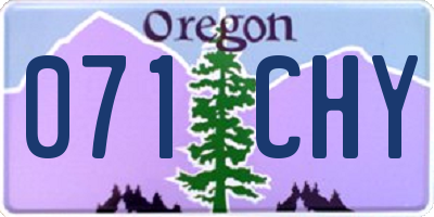 OR license plate 071CHY