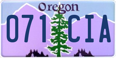 OR license plate 071CIA