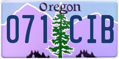 OR license plate 071CIB