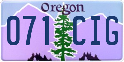 OR license plate 071CIG